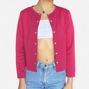 Uniqlo maroon button up cardigan